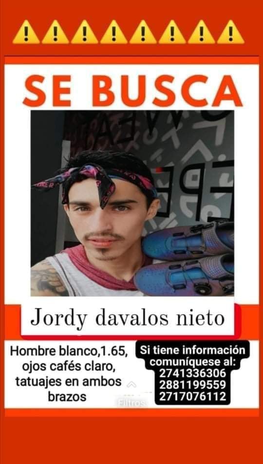 La mañana del pasado miércoles 13 de enero del 2022, fueron hallados los restos del joven deportista Jordy Dávalos Nieto de 27 años de edad, así lo confirmó la fiscalía de Veracruz.