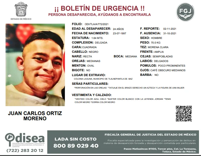 Desaparecido Dos años sin avances en la desaparición de Juan Carlos Ortiz Moreno