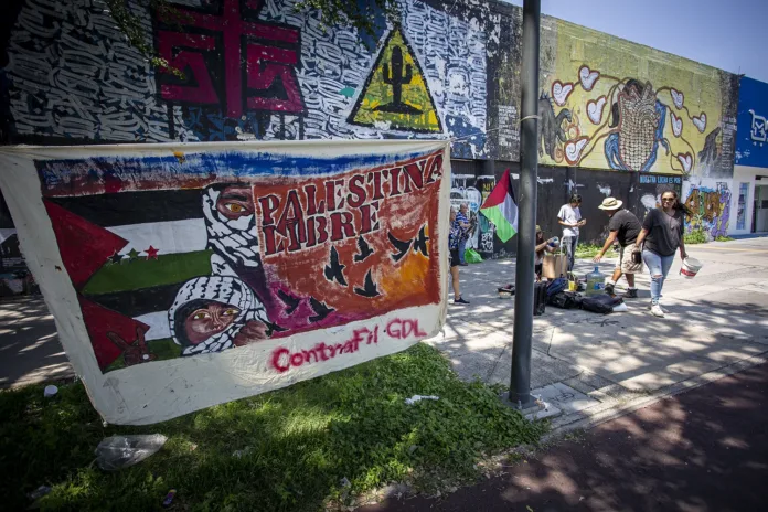 Palestina libre 2 Con mural colectivos en Guadalajara se unen en apoyo a Palestina ante el conflicto con Israel