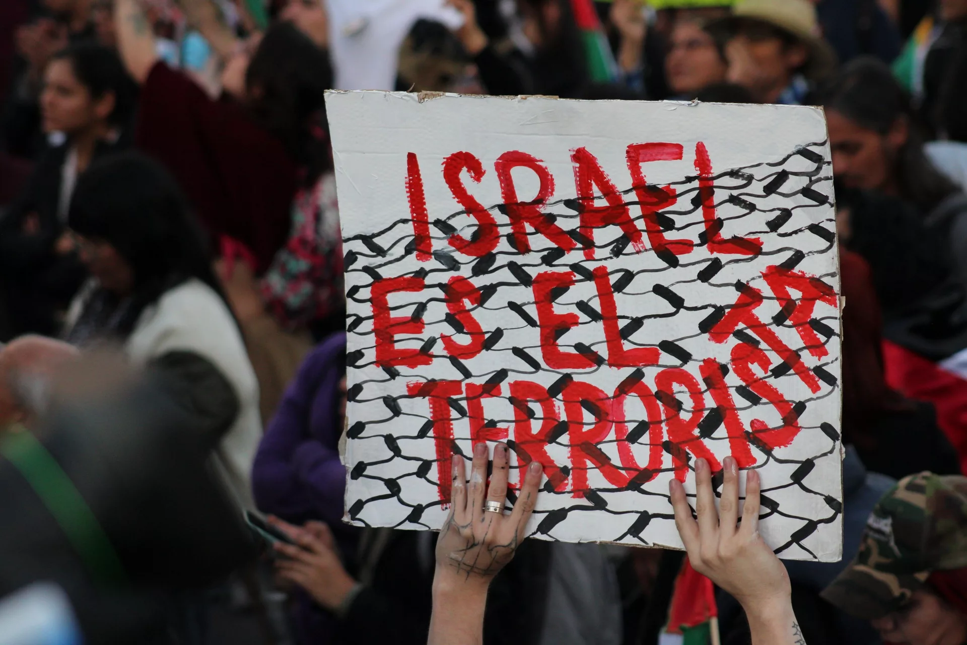 Cartel de la protesta de Palestina