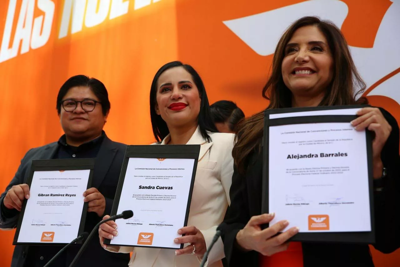 MC registra a Sandra Cuevas y Alejandra Barrales al Senado