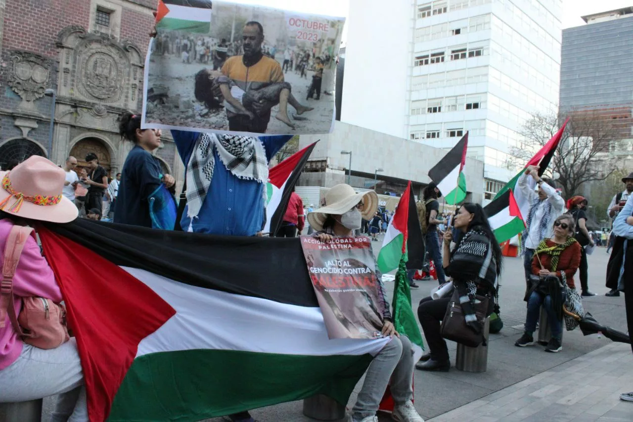 Manifestación por Palestina en CDMX exige al presidente eliminar cualquier relación con Israel
