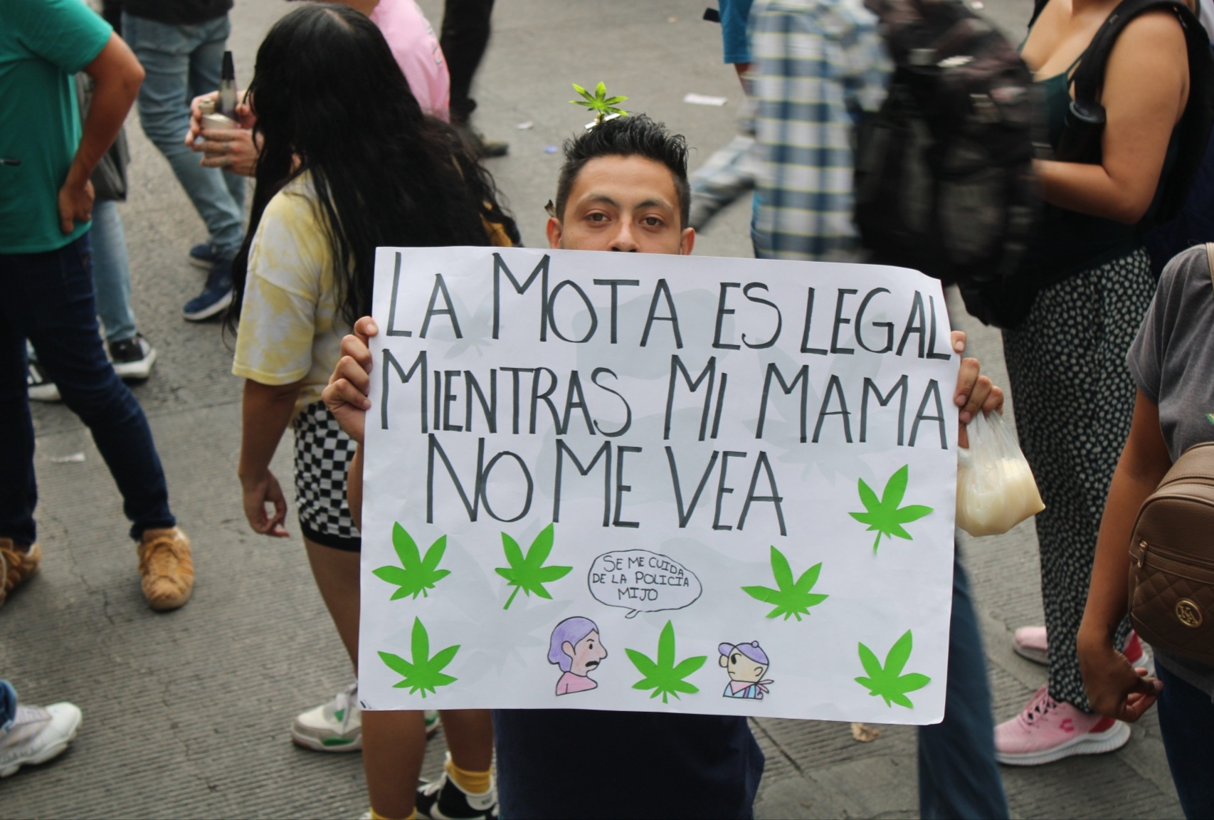 Fotografía por Astrid Salgado. Marcha XXIV por la legalización de la marihuana.