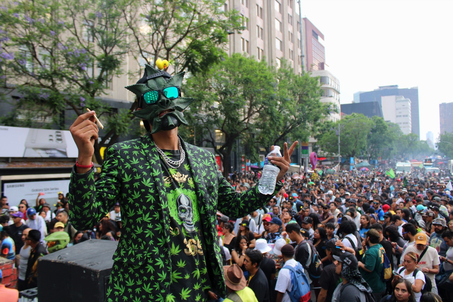 Fotografía por Astrid Salgado. Marcha XXIV por la legalización de la marihuana.