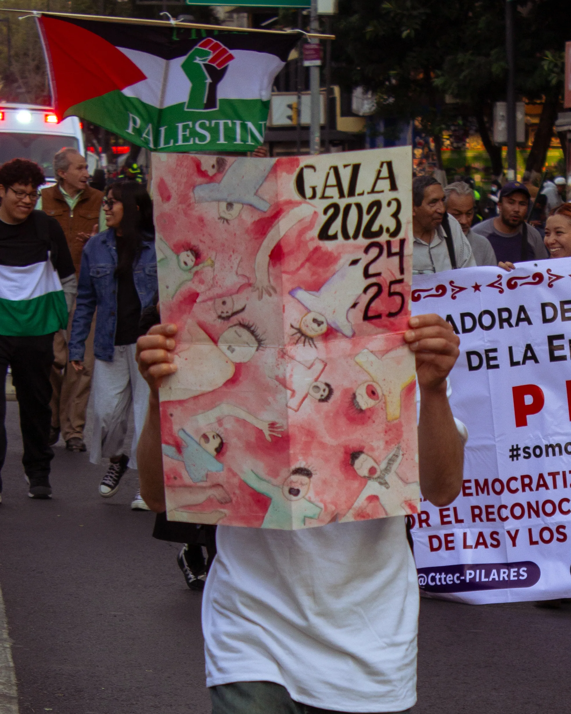 Marcha por el Día Internacional de Solidaridad con Palestina en la CDMX, noviembre 2025