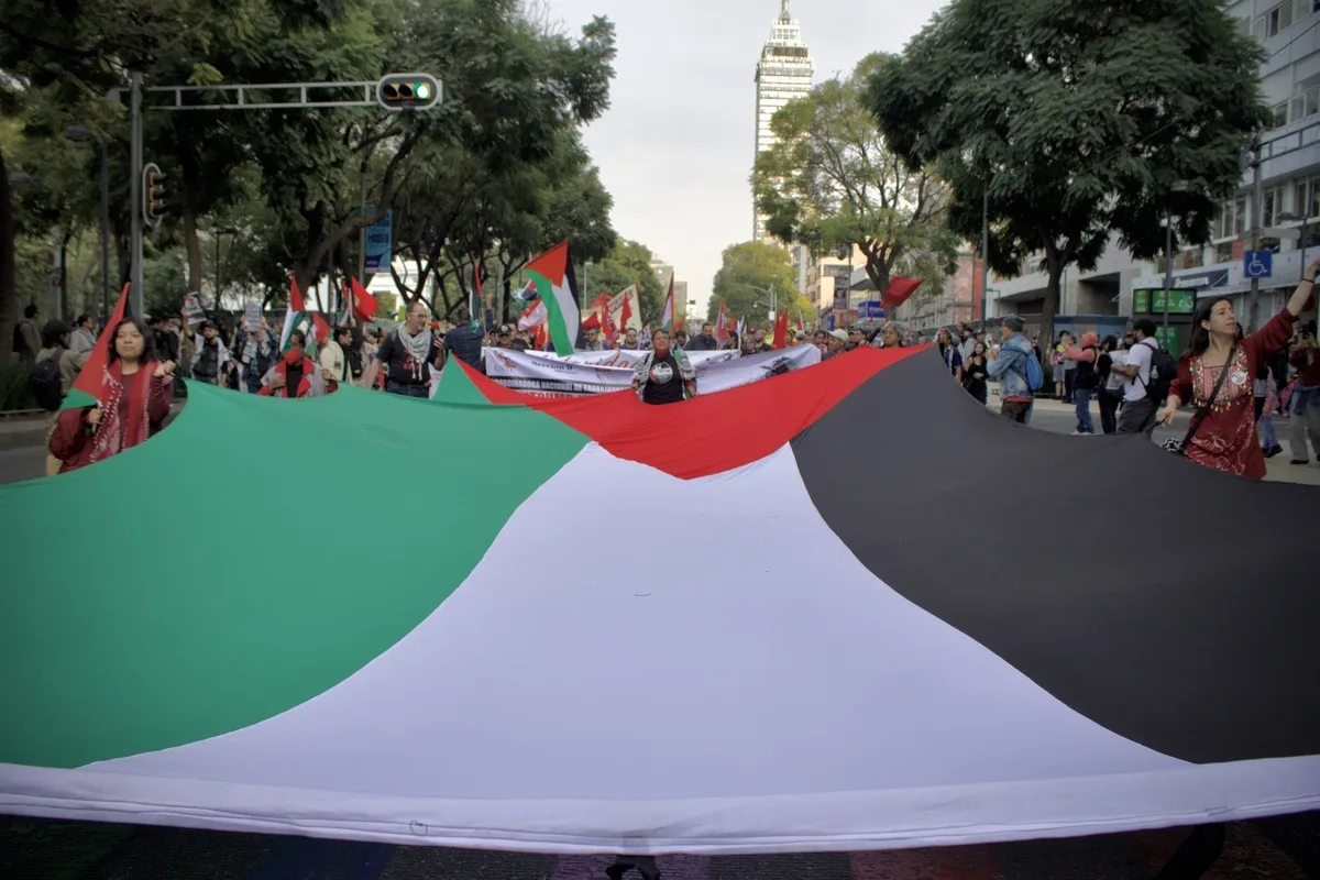 Marcha por el Día Internacional de Solidaridad con Palestina en la CDMX, noviembre 2025