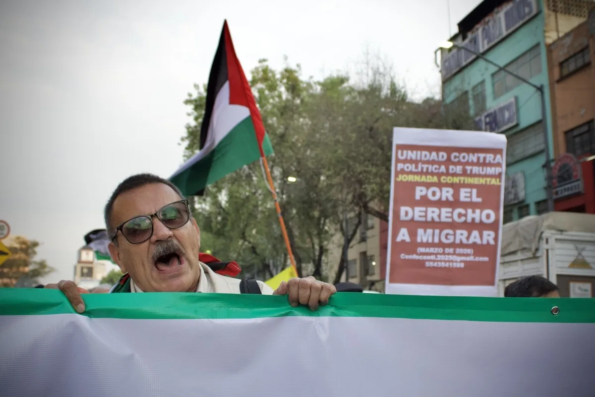 Marcha por el Día Internacional de Solidaridad con Palestina en la CDMX, noviembre 2025