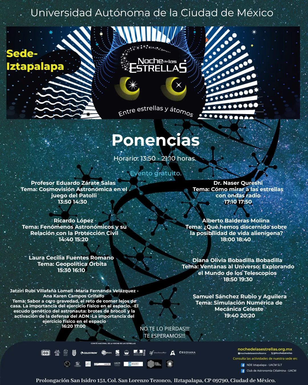 La Noche de las Estrellas 2025 ilumina la UACM con telescopios, ciencia y rock