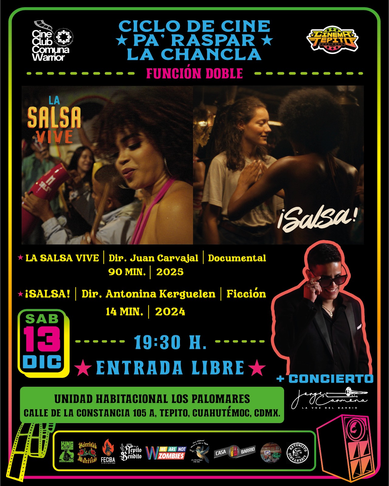 Proyección comunitaria del documental “La salsa vive” en Tepito.