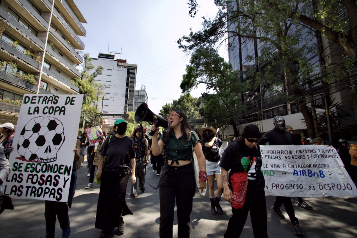 “No a la turistificación, no al mundial del despojo” reclaman activistas en Ciudad de México