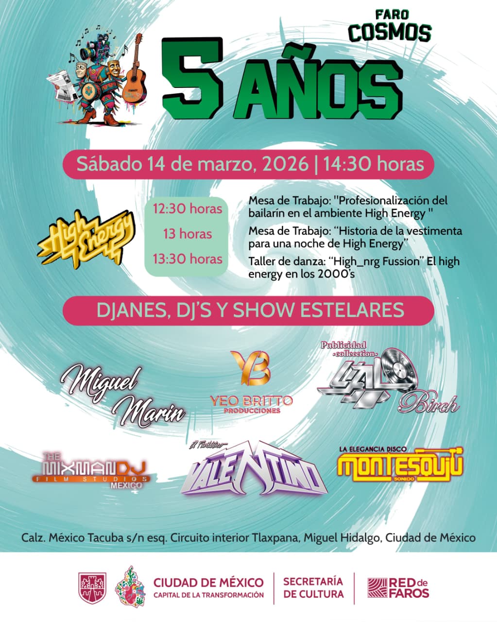 FARO Cosmos celebra cinco años de cultura comunitaria con exposiciones, High Energy y cumbia en Ciudad de México