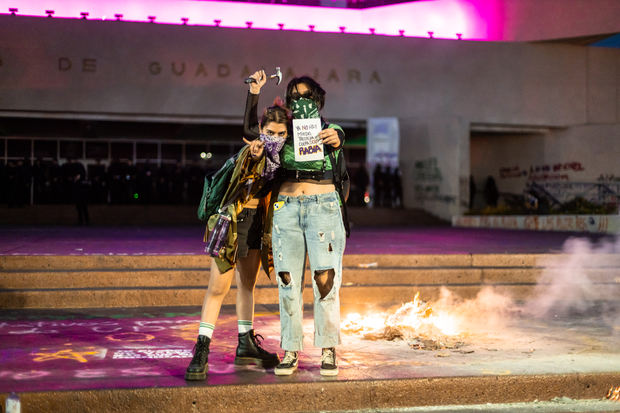 Más de 15 mil mujeres marchan en Guadalajara durante la jornada del 8M