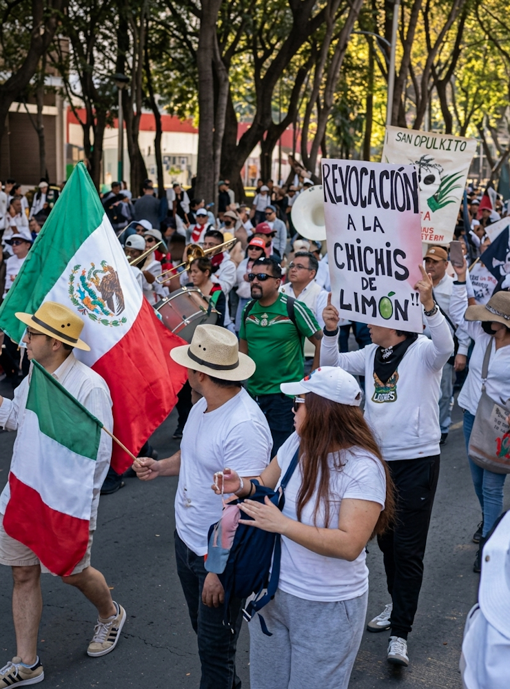 Mensajes exhibidos durante la movilización del 15 de noviembre.