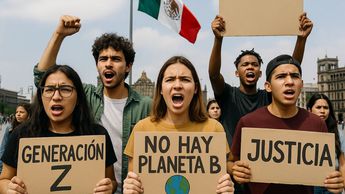 Rostros generados con IA. Imágenes difundidas por la cuenta de IG: Generación Z para promover la movilización.