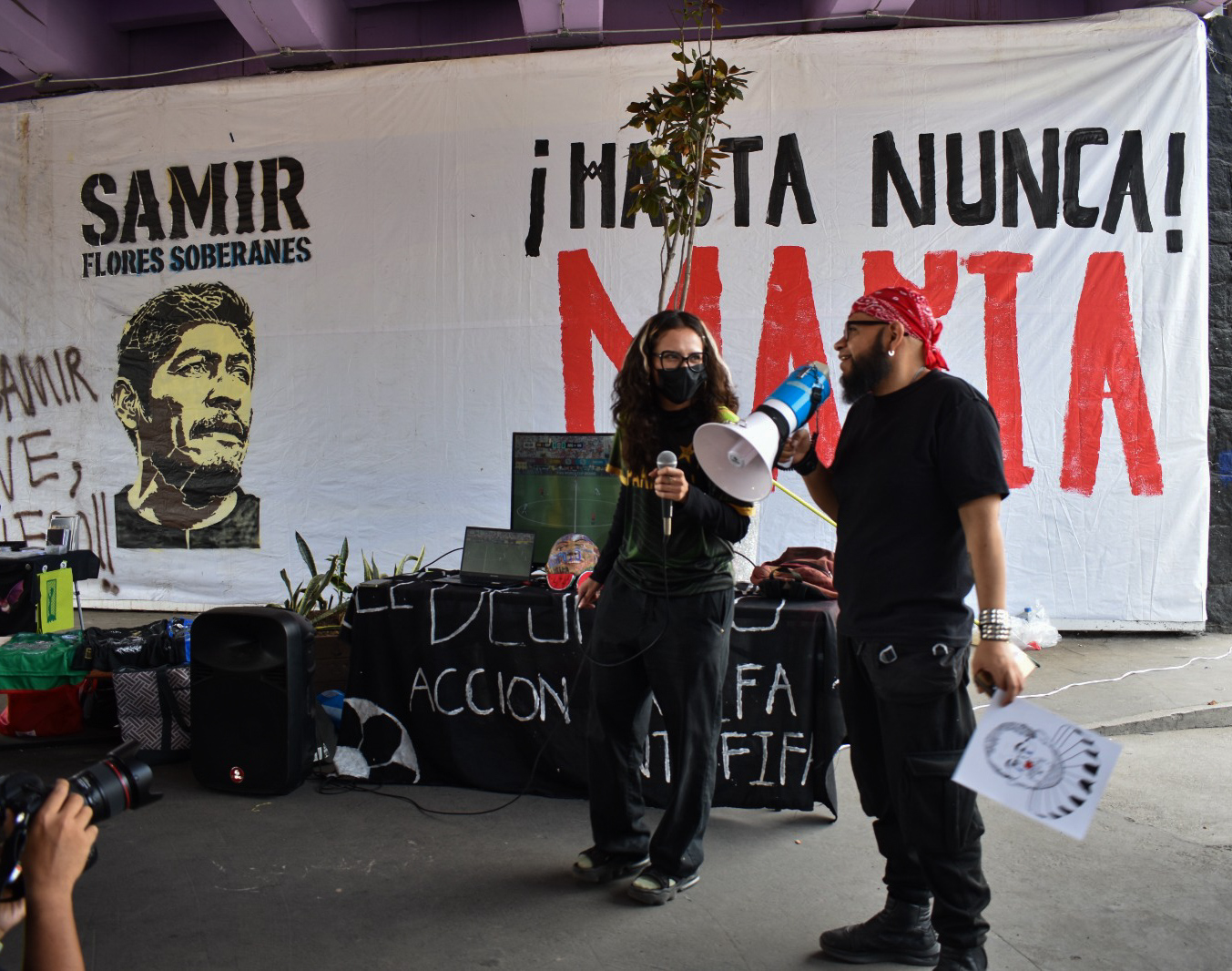 Colectivos antimundialistas protestan durante la final del Mundial 2026