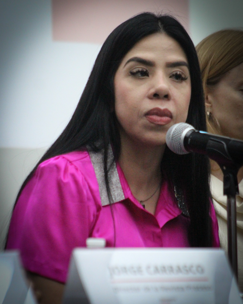 Sara Mendiola, durante la presentación del informe "prohibido investigar" de Propuesta Cívica